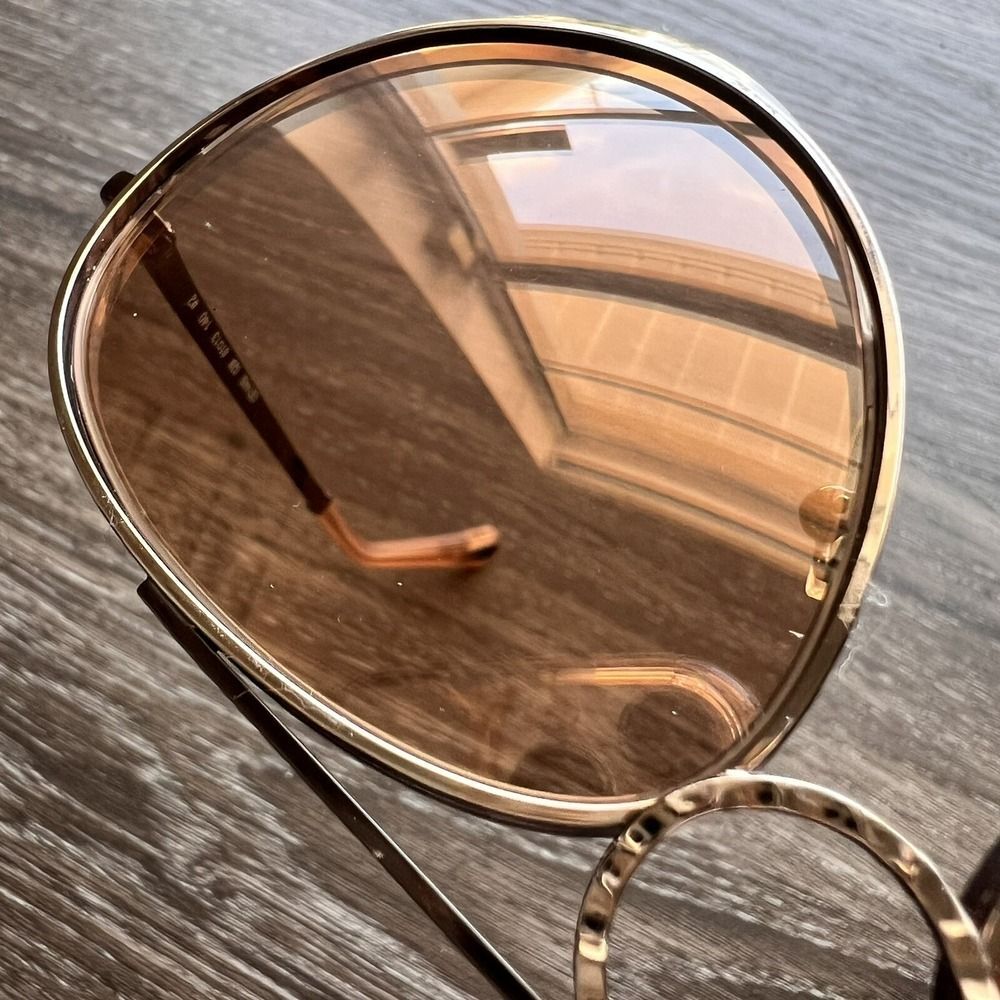 Chloe Romie Aviator Sunglasses Dark Nickel/Nickel 61MM - Picture 9 of 16